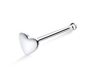 Heart Silver Bone Nose Stud NSKD-1213